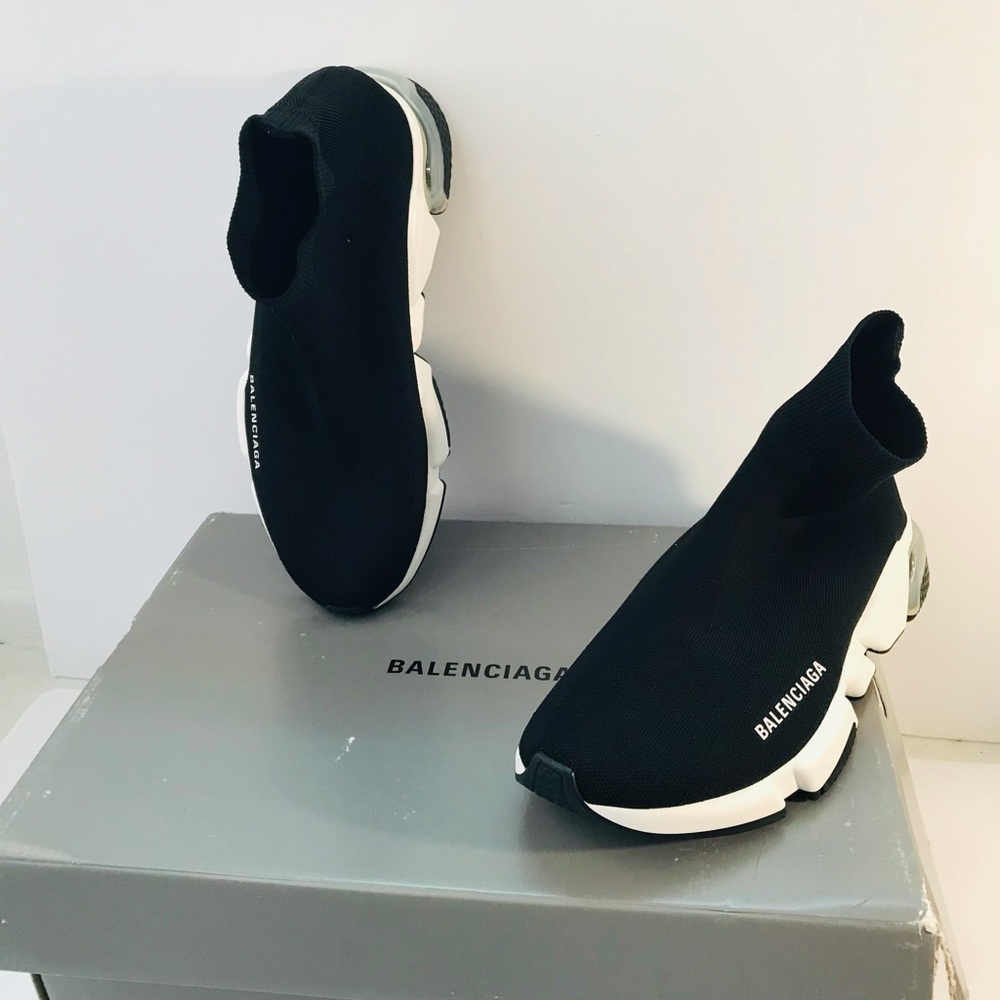 New Authentic Balenciaga Speed LT Clear Sole Sock Sneaker bubble heel insert